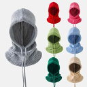 ニット帽 レディース バラクラバ 目出し帽 ネックウォーマー一体型 耳当て付き 防寒 保温 防風 アクリル 秋冬 カジュアル シンプル おしゃれ(x2)(4)