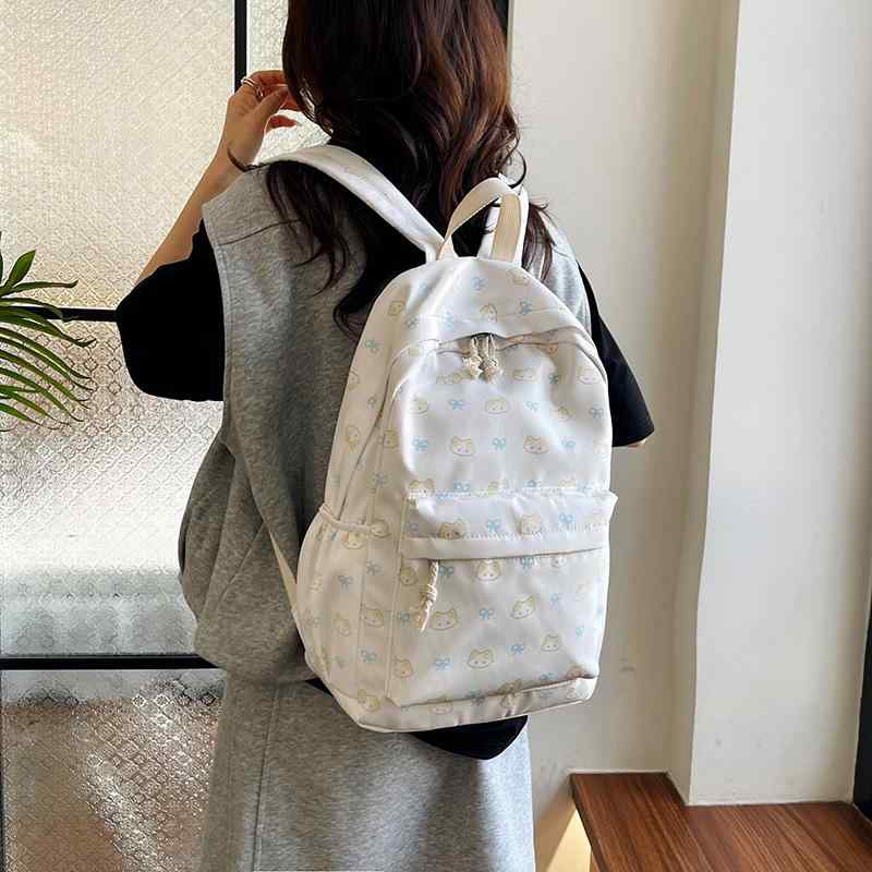 リュックサック 女の子 学生 かわいい キャラクター SNS映え リボン 猫柄 カジュアル 通学 大容量 15イ..