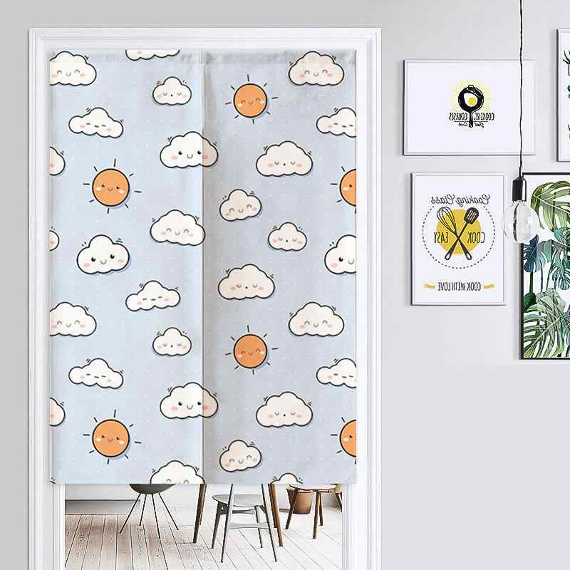 のれん 北欧風 シンプル キャラクター柄 ファブリック 目隠し 間仕切り 穴あけ不要 突っ張り棒式 防塵 家庭用 部屋 玄関 リビング キッチン 洗面所 おしゃれ インテリア 風水(x2)