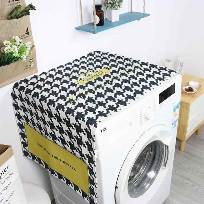 楽天花りぼん冷蔵庫 カバー 両開き フレンチドア 防塵 ホコリよけ 保護 目隠し 防水 ポリエステル製 モダン シンプル 北欧柄 植物柄 おしゃれ デザイン インテリア キズ防止 汚れ防止 上掛け マルチクロス キッチン家電収納 模様替え 新生活（x2）