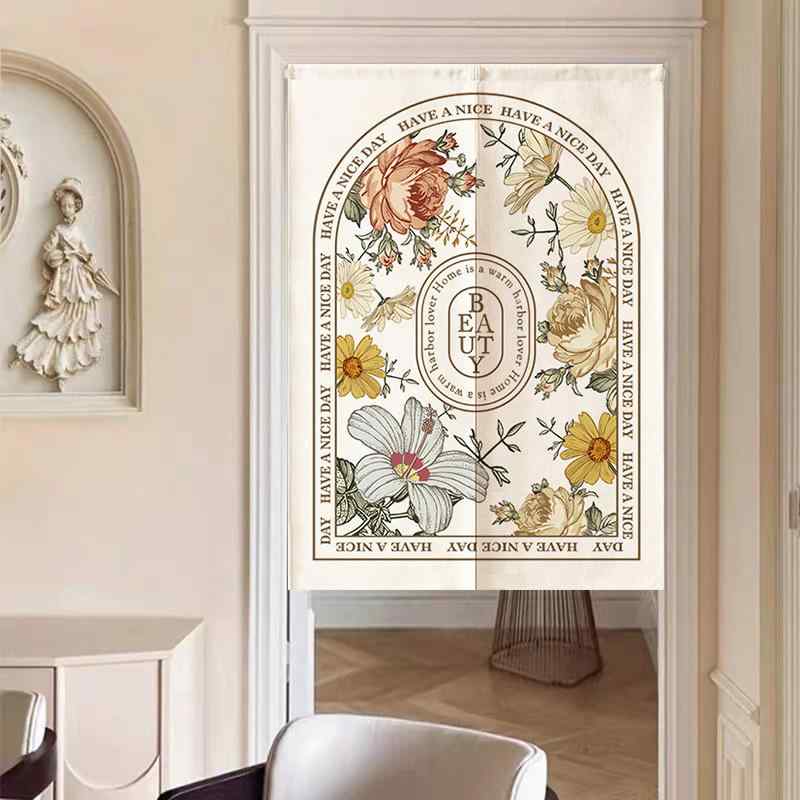 のれん 間仕切り ドアカーテン 目隠し 穴開け不要 突っ張り棒式 賃貸対応 布製 ファブリック ポリエス..