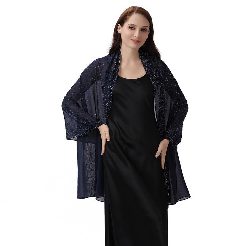 ショール ストール レディース シフォン 星空ラインストーン エレガント 高級感 上品 華やか 結婚式 ウェディング ブライズメイド 披露宴 二次会 パーティー 宴会 発表会 イブニングドレス パーティードレス チャイナドレス 羽織り(x2)(4)