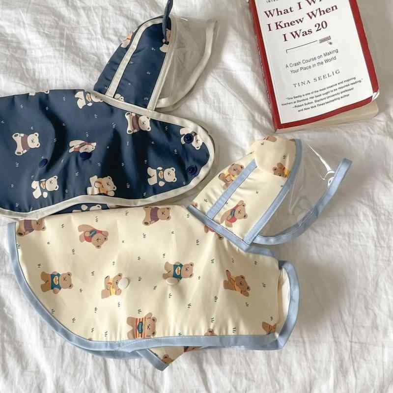 犬用レインコート フード付き 防水 撥水 ポンチョ 小熊柄 日韓スタイル PU素材 小型犬 中型犬 トイプー..