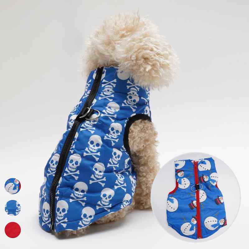 ペットウェア 犬猫兼用 ハロウィン コスプレ 仮装 ベスト タンクトップ 総柄 ドクロ クモの巣 雪だるま..