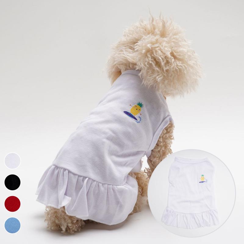 ペット用 ワンピース 犬 猫 ポリエステル コーギー レインボー フルーツ パイナップル スイカ プリント..