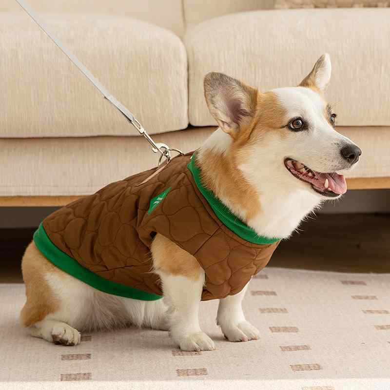 犬服 コーギー用 ドッグウェア ベスト チョッキ 秋冬 防寒 保温 厚手 キルティング 中綿入り シンプル ..