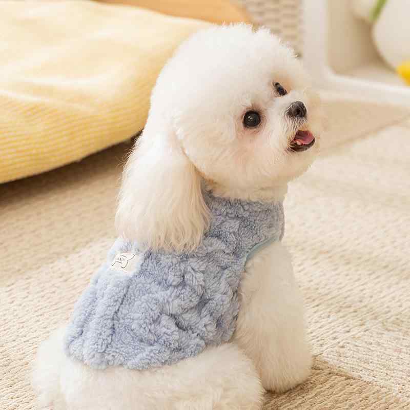 ペット服 小型犬 猫用 ドッグウェア 秋冬 シンプル ケーブルニット ハーネス一体型ベスト フリース か..