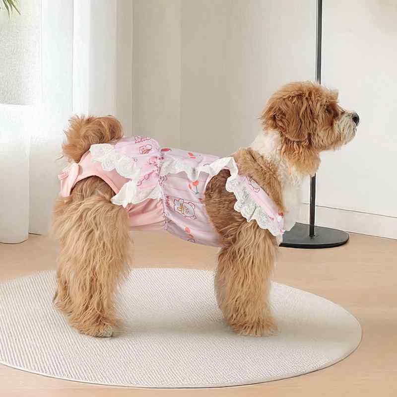 マナーパンツ 犬用 かわいい スカート フリル付き 生理パンツ おむつ ドッグウェア ポリエステル製 快..