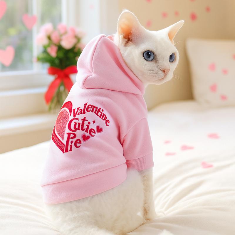 犬猫服 小型犬 猫用 かわいい スウィートハート スウェット トレーナー トップス カジュアル ユニセッ..