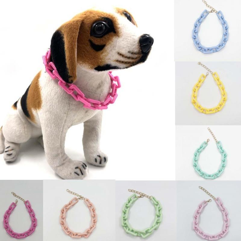 ペット 首輪 犬用 カラフル かわいい スクエア型 ネックレス アクセサリー プラスチック製 軽量 シュナ..