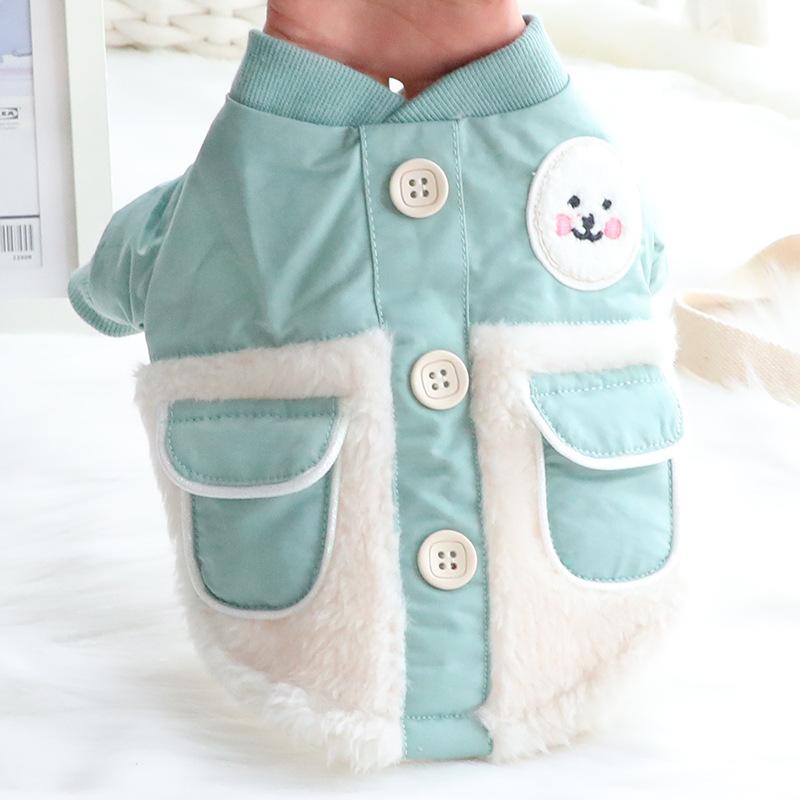 犬服 ドッグウェア 猫服 キャットウェア 秋冬 厚手 裏起毛 防寒 保温 ジャケット アウター 小型犬用 撥..