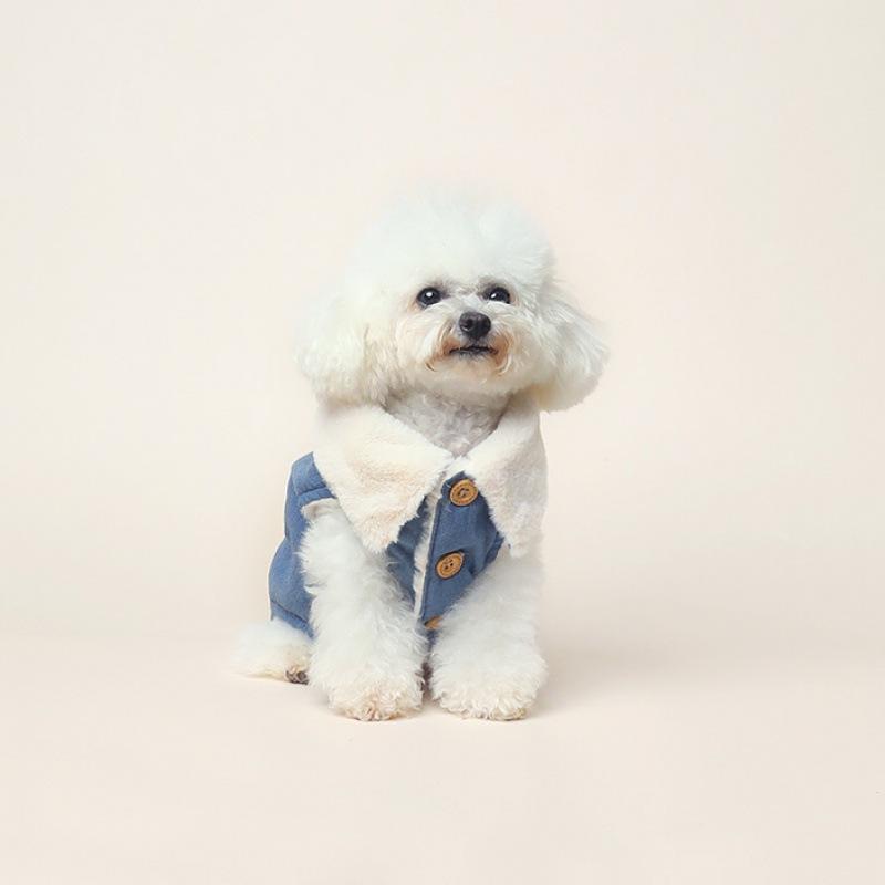 犬服 ドッグウェア 小型犬 猫用 ペット用 秋冬 厚手 保温 あったか 綿 コットン カジュアル トイプード..
