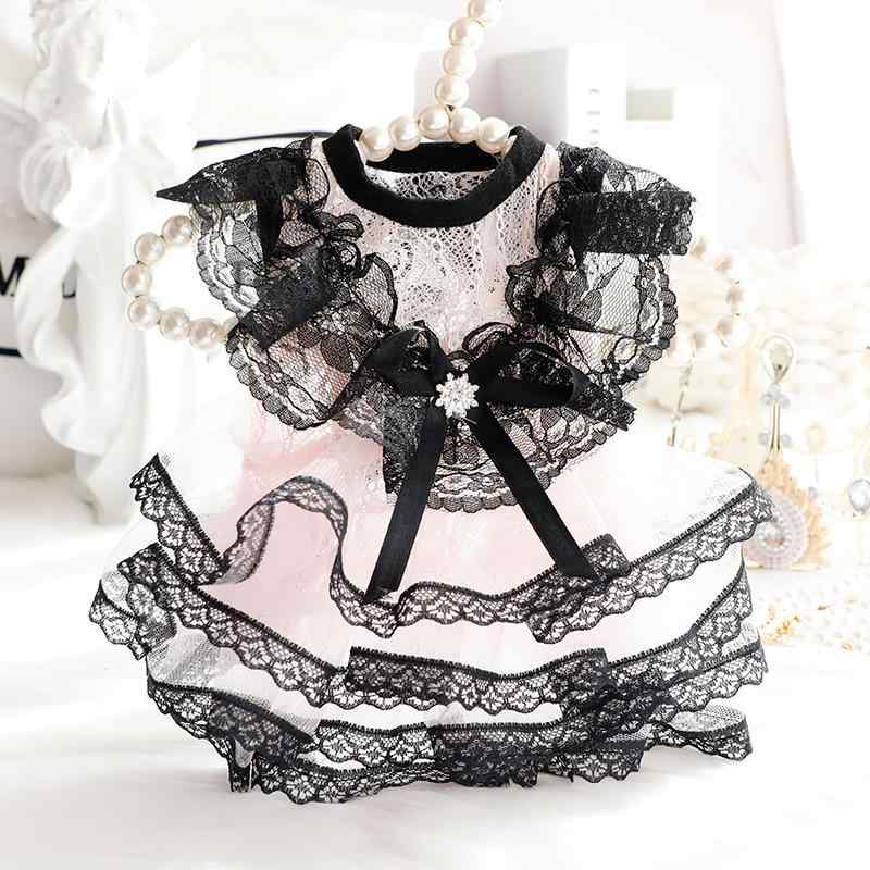 犬猫用ワンピース 小型犬用 プリンセスドレス レース チュールスカート パーティードレス 姫系 フォー..