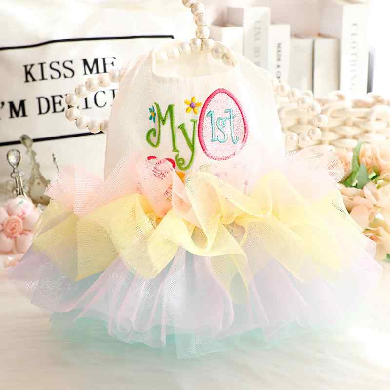 ペットウェア 小型犬 猫用 ドッグウェア キャットウェア 春夏 薄手 ふわふわ チュールスカート カラフ..