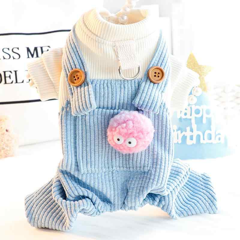 犬服 小型犬 トイプードル オーバーオール サロペット 四足 ハーネス一体型 リード接続可 かわいい 妖..