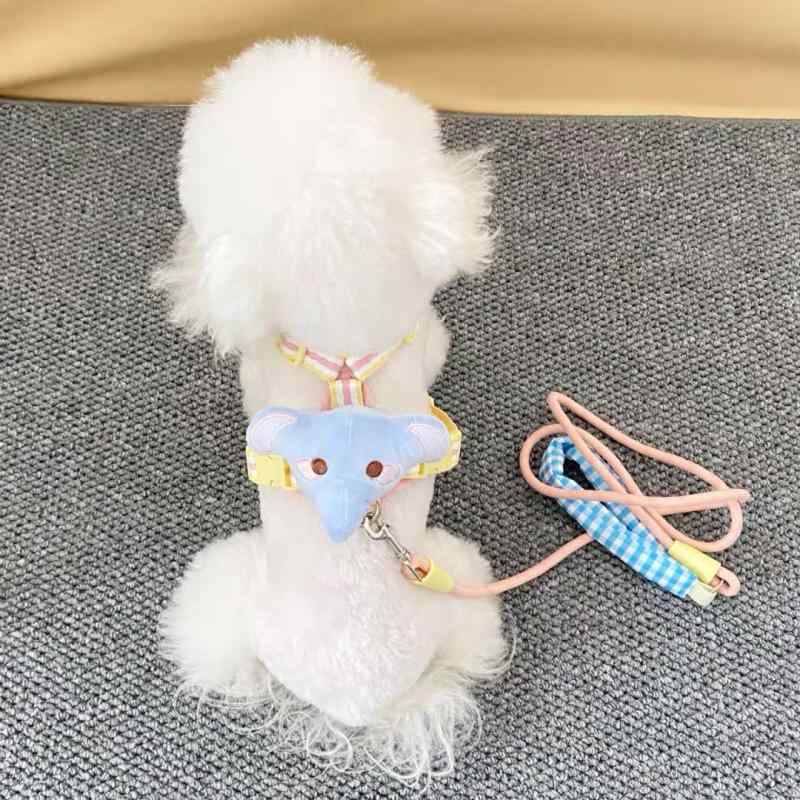 ハーネス 犬 猫 ペット 小型犬 小動物用 ユニーク かわいい おしゃれ 快適 胴輪 ベスト型リードセット ..