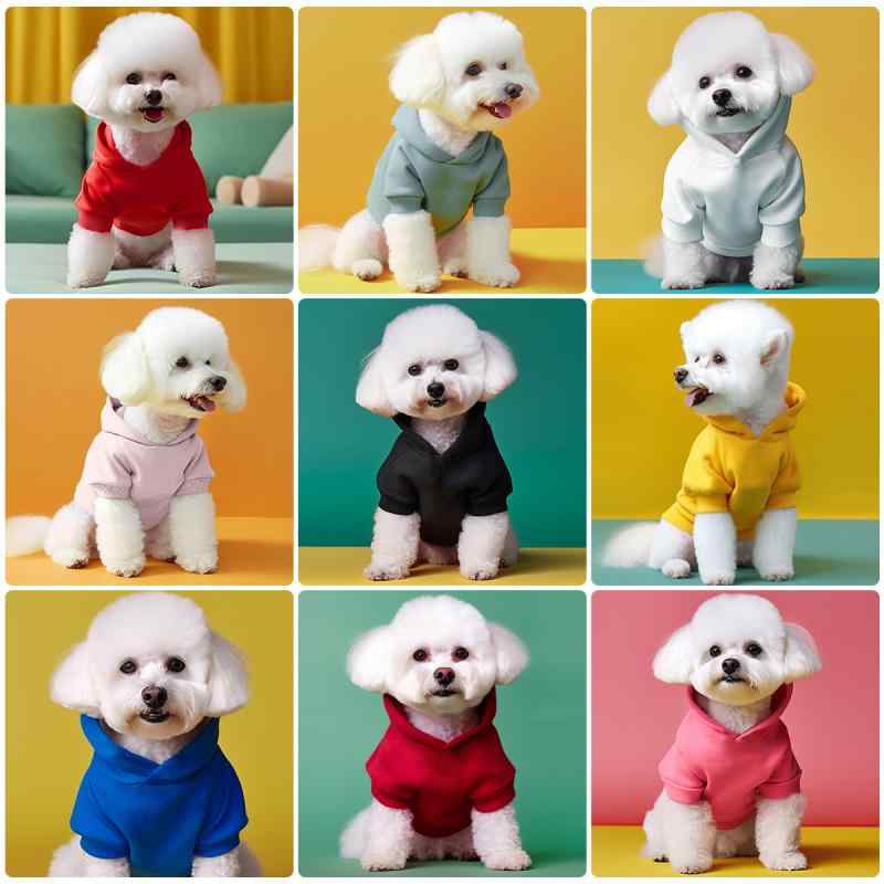 ペット服 犬 猫用 かわいい ベーシック 二本足 フード付き パーカー 無地 ポリエステル 軽量 快適 カジ..