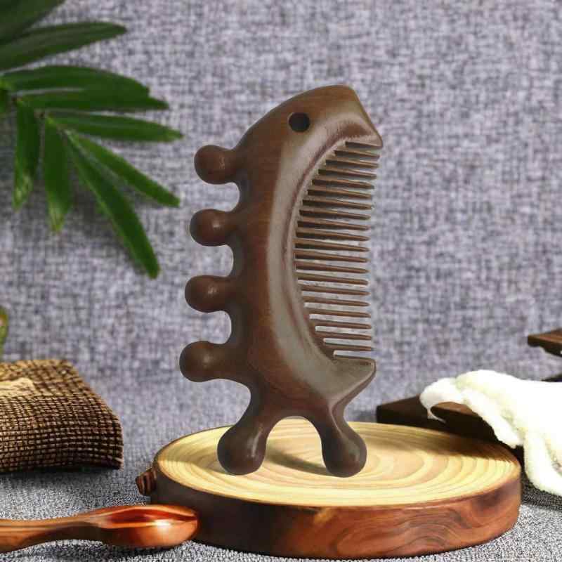 頭皮マッサージコーム 白檀 檀木製 多機能 ヘッドスパ 頭皮ケア 筋膜リリース 鼻筋ケア 顔 フェイスケア コンパクト 小型 携帯用 旅行用 リラックス 美容 健康グッズ 朱雀