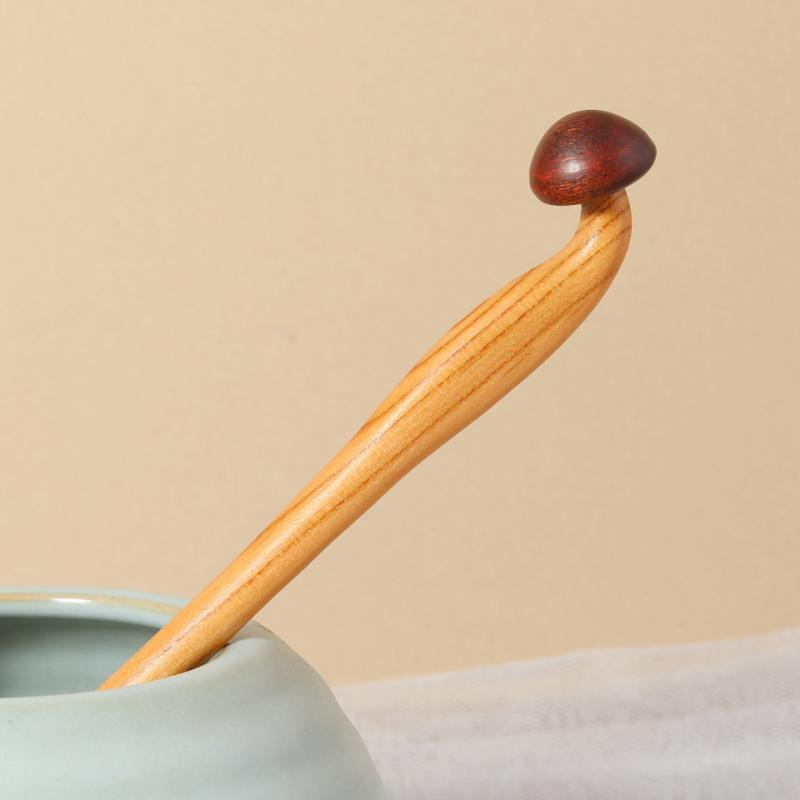 簪 レディース 白檀 ウッド きのこ マッシュルーム 木製 ヘアアクセサリー 和風 レトロ アンティーク調..