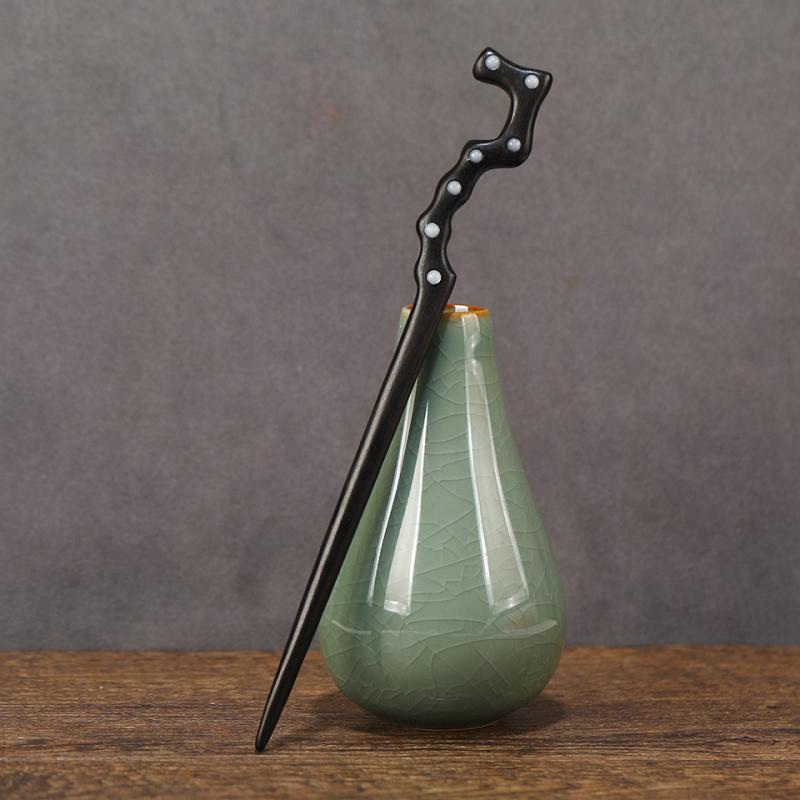 かんざし 黒檀 サンダルウッド 木製 北斗七星 夜光 蓄光 高級感 ハンドメイド レトロ アンティーク調 中華風 和装 まとめ髪 髪飾り ヘアアクセサリー