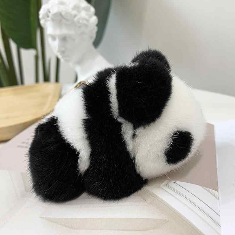 バッグチャーム レディース レッサーパンダ かわいい ふわふわ もこもこ ベルベット調 フェイクファー 手作り ぬいぐるみ マスコット 鞄飾り キーホルダー キーリング
