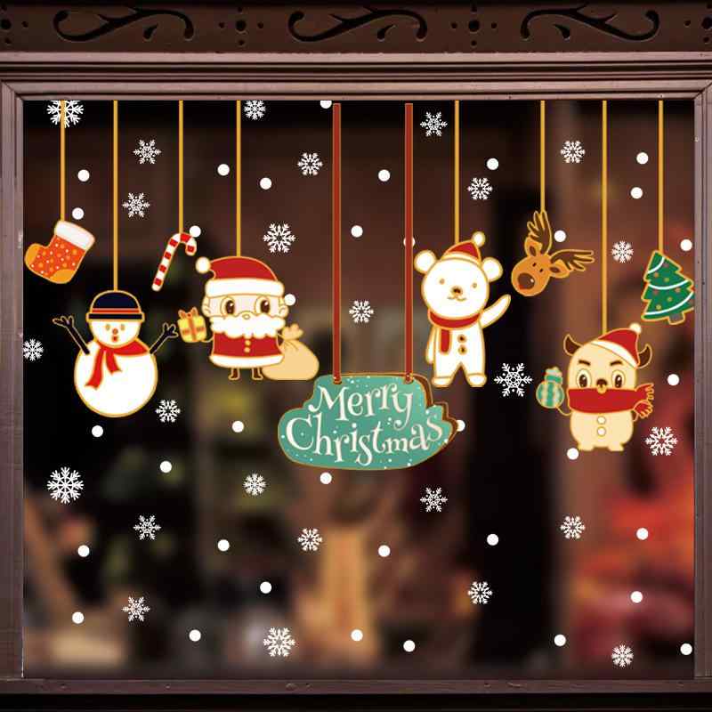 ステッカー クリスマス 窓飾り シーン演出 ショーウィンドウ 店舗装飾 デコレーション ヨーロピアン 雰..