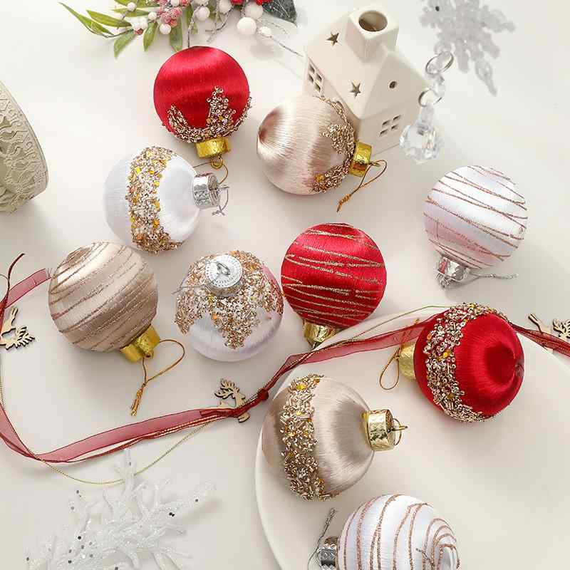 クリスマスオーナメント ボール 吊り下げ 家庭用 店舗用 クリスマスツリー 装飾 デコレーション PVC モダン シンプル おしゃれ シャンパンゴールド レッドゴールド ホワイト