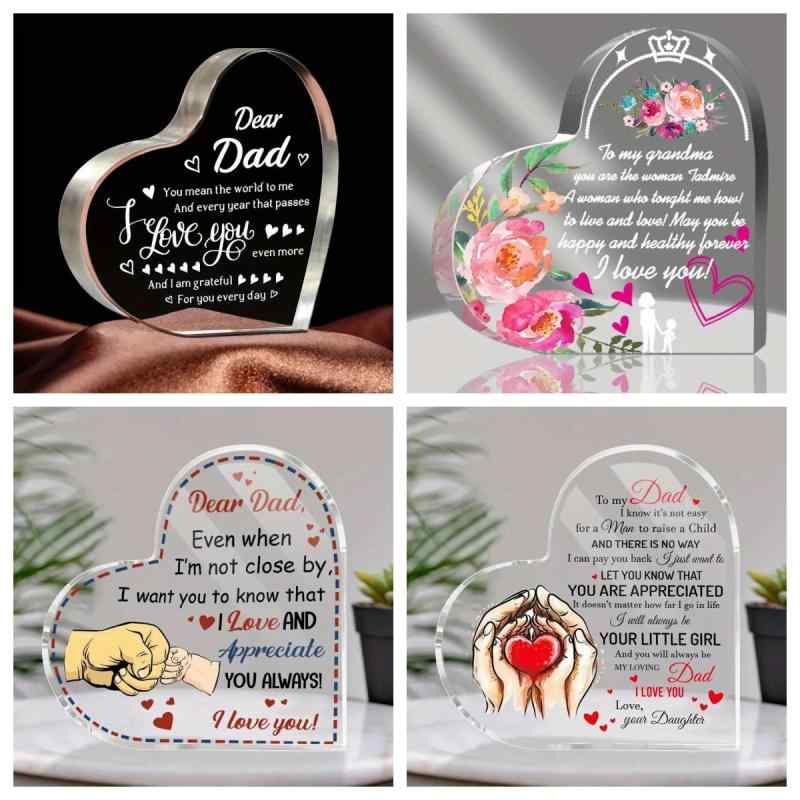 置物 アクリル 透明 クリア ハート 握り拳 オブジェ 父の日 敬老の日 誕生日 卒業祝い 家族向け 感謝 プレゼント 記念品 インテリア雑貨 卓上飾り スタイリッシュ モダンアート デザイン(x2)