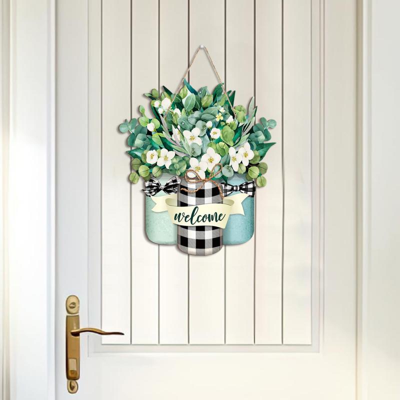 ウェルカムボード 木製 黄楊木 モダン シンプル インテリア ドアプレート 玄関 サインプレート おしゃれ 雑貨 店舗 カフェ オフィス 新築祝い 引っ越し祝い(x2)