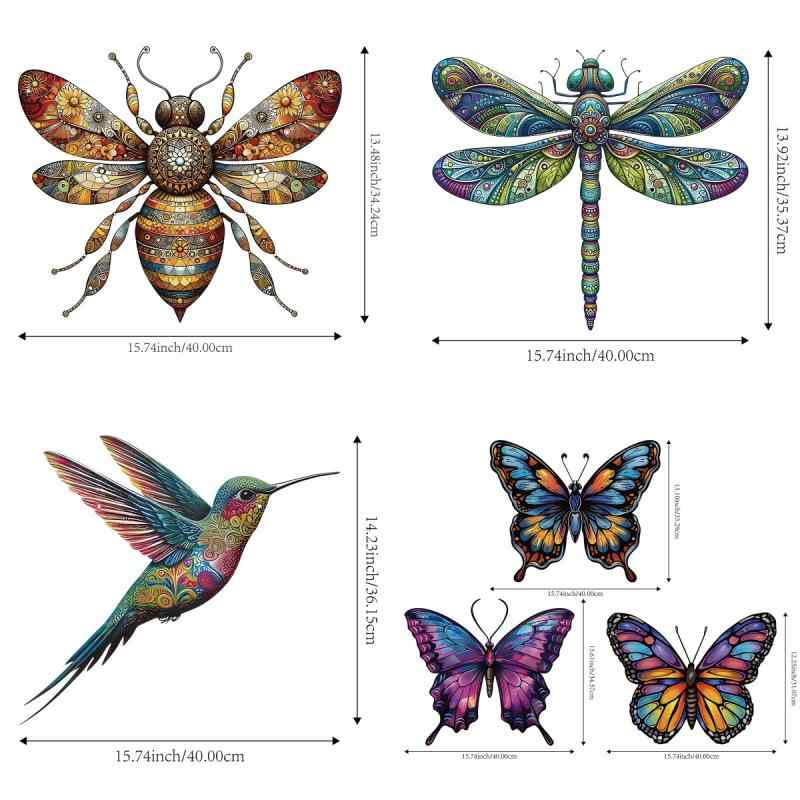 ウォールデコレーション 蝶々 蜜蜂 蜻蛉 ハチドリ アイアンアート 鉄製 メタル 壁掛け シンプルモダン ..