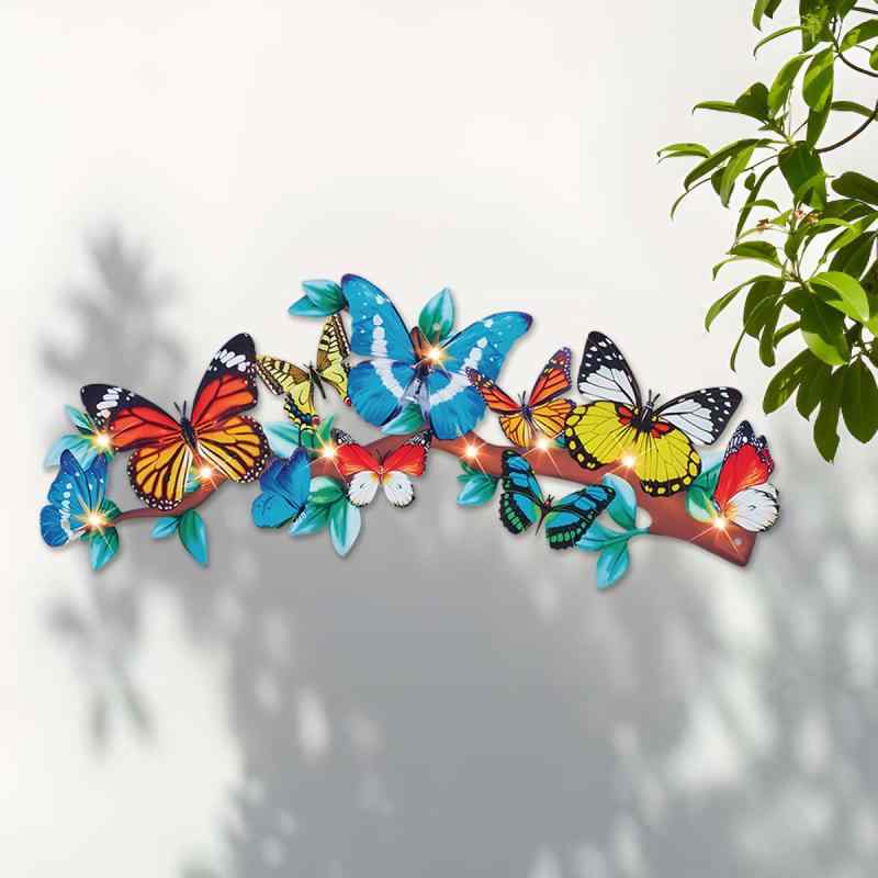 ウォールデコレーション 室内 蝶 バタフライ 壁掛け アイアンアート 金属製 モダン シンプル インテリア オブジェ ブラック リビング 玄関 レストラン 店舗(x2)