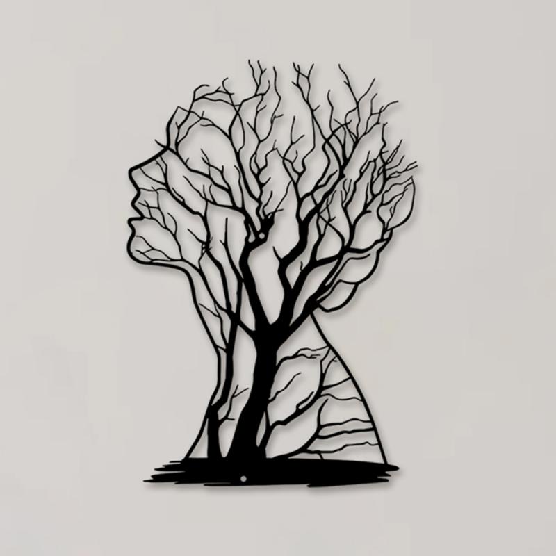 ウォールデコレーション アイアン 人物モチーフ 壁飾り 壁掛け リビング 寝室 シンプルモダン スタイリッシュ メタルアート ブラック ダイニング 玄関 オフィス 店舗 サロン ホテル(x2)