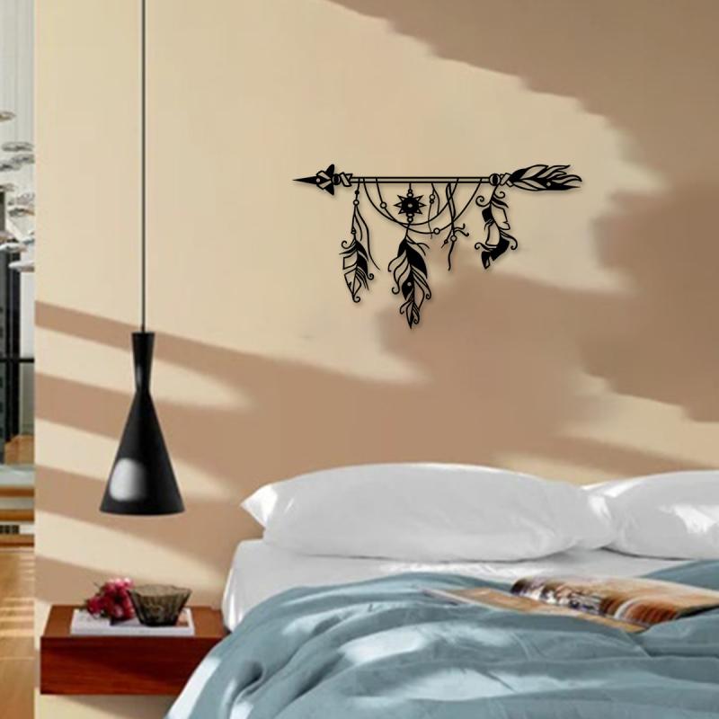 ウォールデコレーション 羽 弓矢 メタル 壁掛け 黒色 ブラック モダン シンプル スタイリッシュ インテリア アートパネル リビング 寝室 玄関 ダイニング 飾り おしゃれ 空間演出(x2)