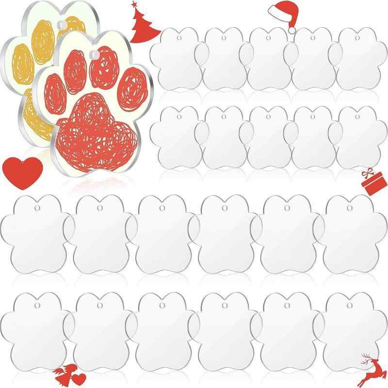 キーホルダー アクリル 透明 クリア ブランク 無地 猫の爪型 丸型 肉球 DIY 手作り ハンドメイド キーリング チャーム ストラップ 手帳デコレーション デコパーツ アクセサリーパーツ 材料 24個(x2)