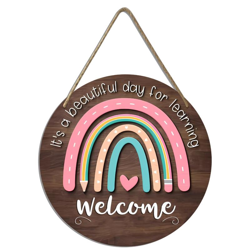 ドアプレート 木製 円形 サインボード 壁掛け おしゃれ 玄関 リビング インテリア雑貨 黄楊木 表札 モダン デザイン(x2)