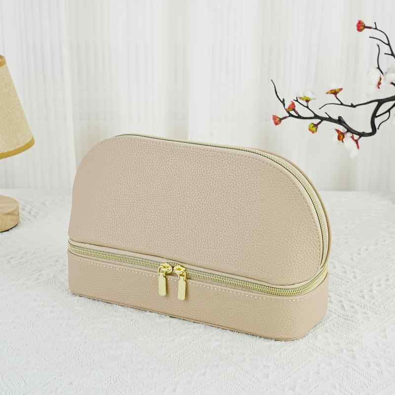 ジュエリーボックス PUレザー 二段式 アクセサリーケース 高級感 携帯用 旅行 トラベル 大容量 コスメ..