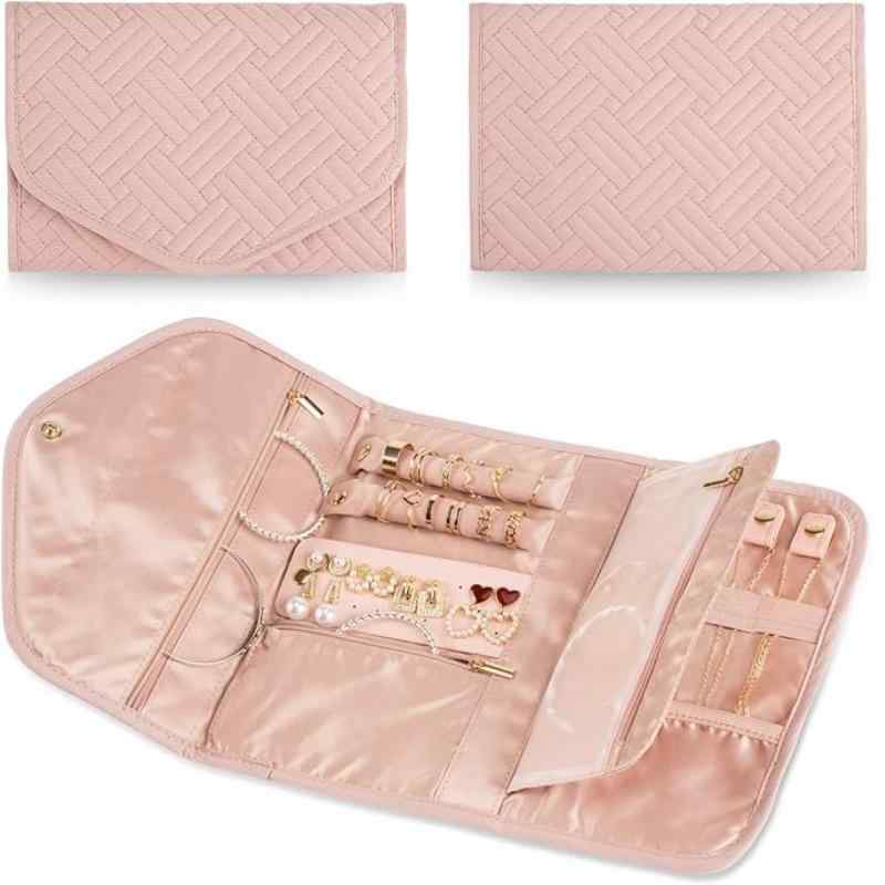 ジュエリーボックス アクセサリーケース トラベルポーチ 携帯用 持ち運び 旅行用 自宅用 多機能 折りた..