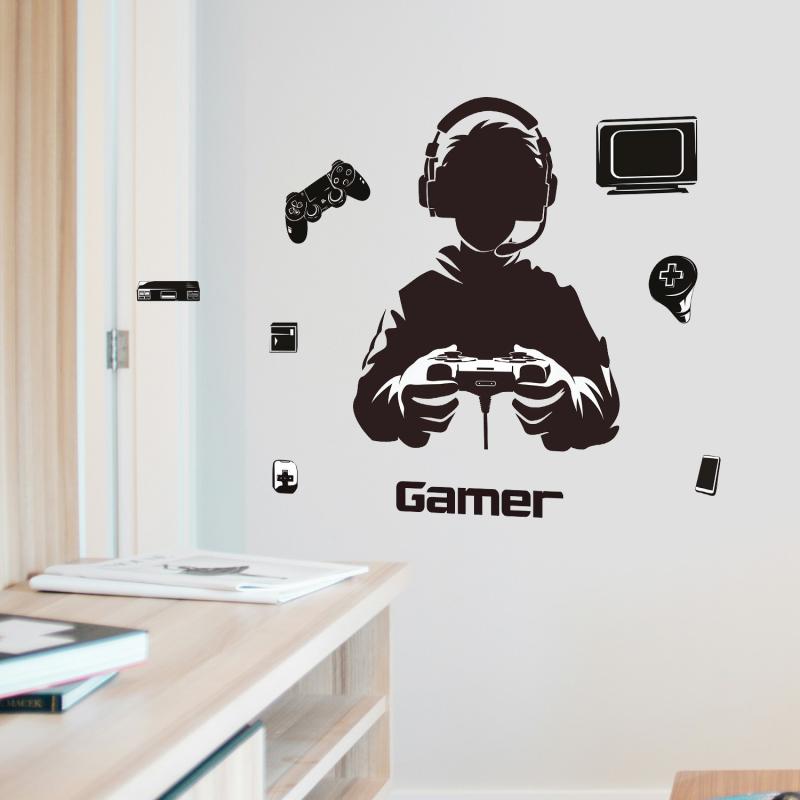 ウォールステッカー 男の子向け ゲームボーイ デザイン ゲーマールーム 部屋 寝室 リビング 子供部屋 ..