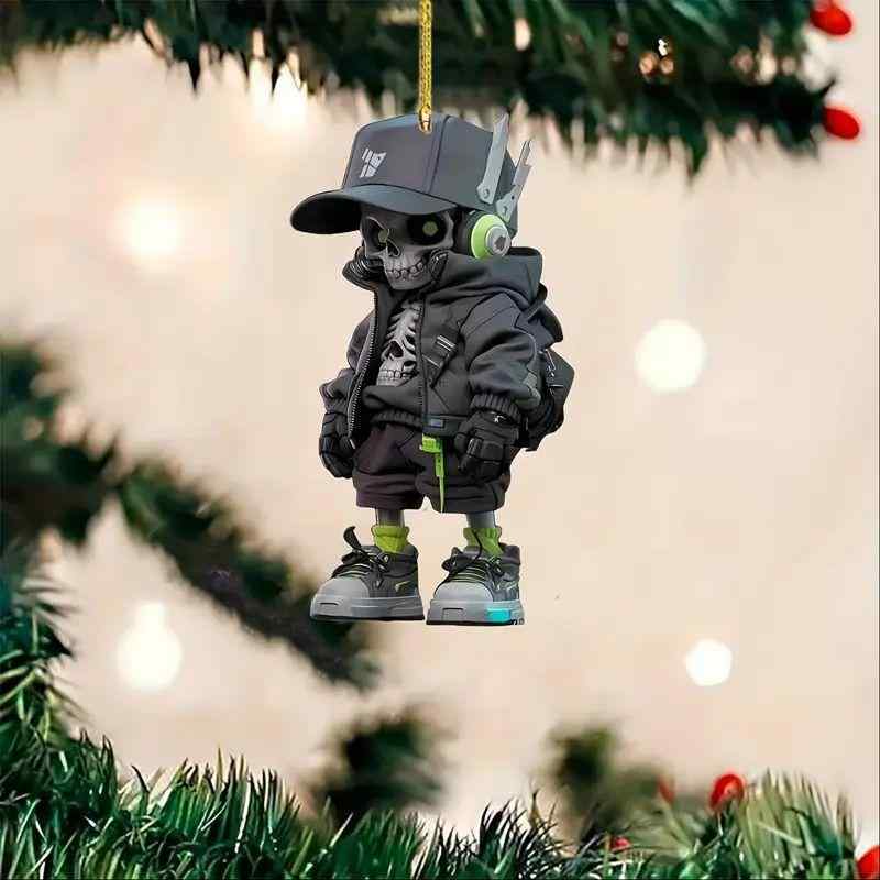 キーホルダー ハロウィン スカル ドクロ型 アクリル製 車内装飾品 カーアクセサリー リュックチャーム ゴシック ダークテイスト 個性的 インテリア小物