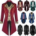 タキシード メンズ 男性用 フロックコート 中世風 ヨーロピアン スチームパンク レトロ ビンテージ 舞台衣装 ステージ衣装 コスプレ 仮装 制服 ユニフォーム...