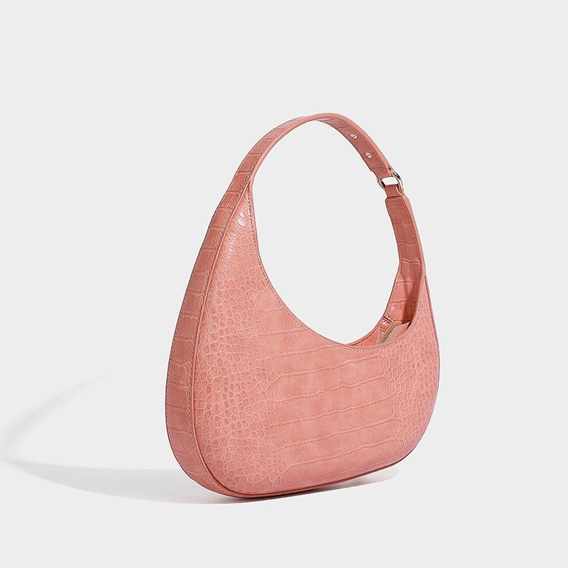 ショルダーバッグ レディース 秋冬 PUレザー 肩掛け ホーボーバッグ 半月型 クロコダイル型押し ヨット..