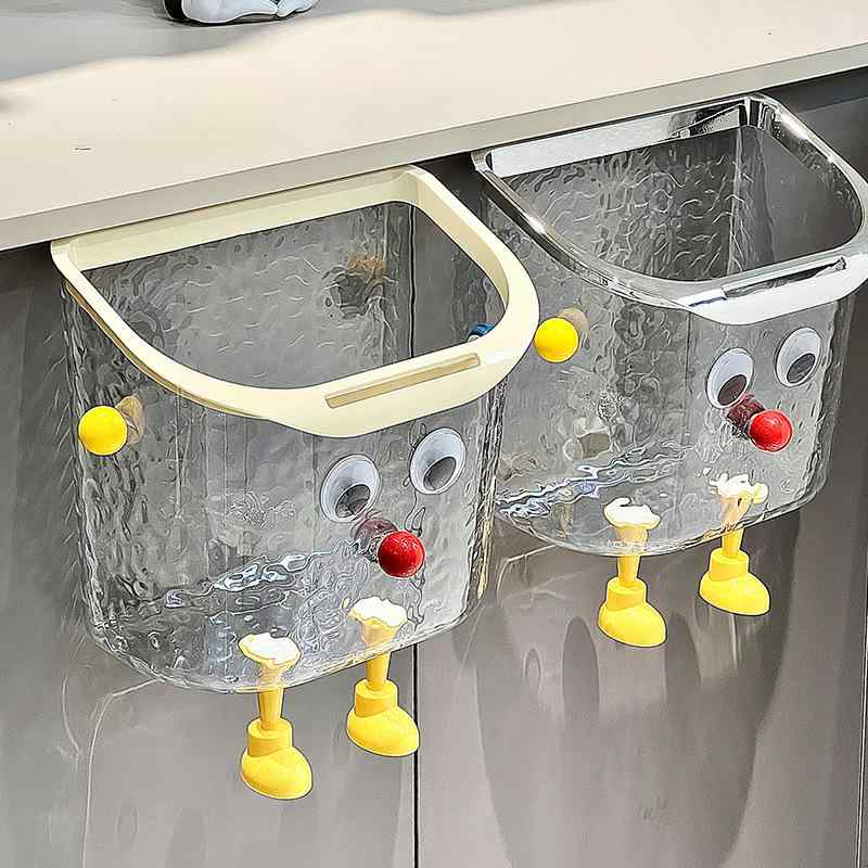 ゴミ箱 壁掛け式 ダストボックス 透明 大容量 家庭用 キッチン リビング バスルーム 洗面所 押さえリン..