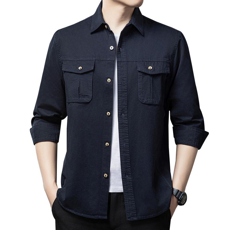 シャツ メンズ 春秋 ワークシャツ ミリタリー ルーズフィット ゆったり 大きいサイズ アウトドア 普段..