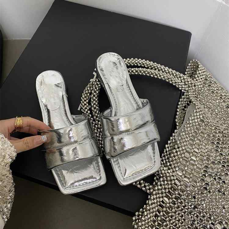 ミュール レディース 女性用 フレンチスタイル 韓国風 ワンストラップ 一文字 サンダル オープントゥ ..