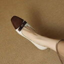 靴 パンプス レディース 上品 フェミニン バイカラー リボン 太ヒール 安定感 ローヒール 浅履き ラウンドトゥ 大きいサイズ対応 フェイクレザー 春夏 普段...