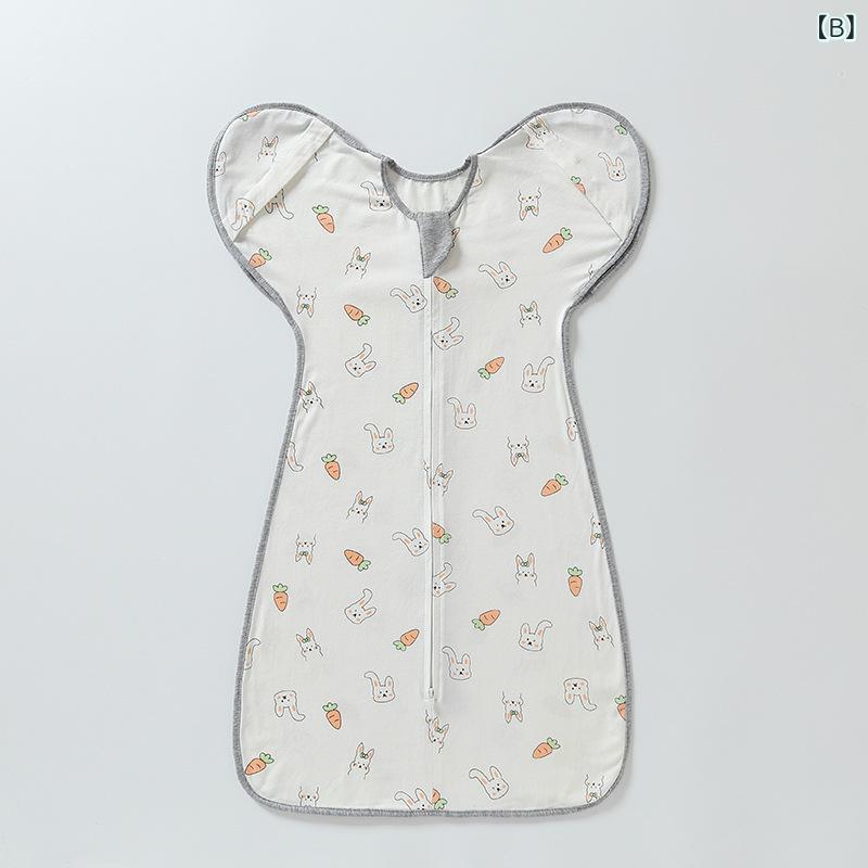 スリーパー ベビー 新生児 おくるみ びくつき防止 夜泣き対策 安眠サポート 多機能 2way 着るおくるみ 腕出し可能 綿100% 高品質 コットン 通気性 柔らかい肌触り 春夏 シャーク柄 うさぎ柄 星柄 3