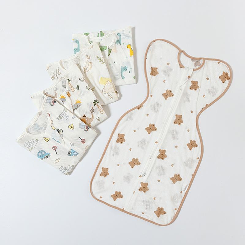 おくるみ ベビー 新生児 モロー反射防止 夜泣き対策 安眠 メッシュ 通気性抜群 薄手 綿 コットン コクーン型 春夏秋 寝かしつけ グッズ
