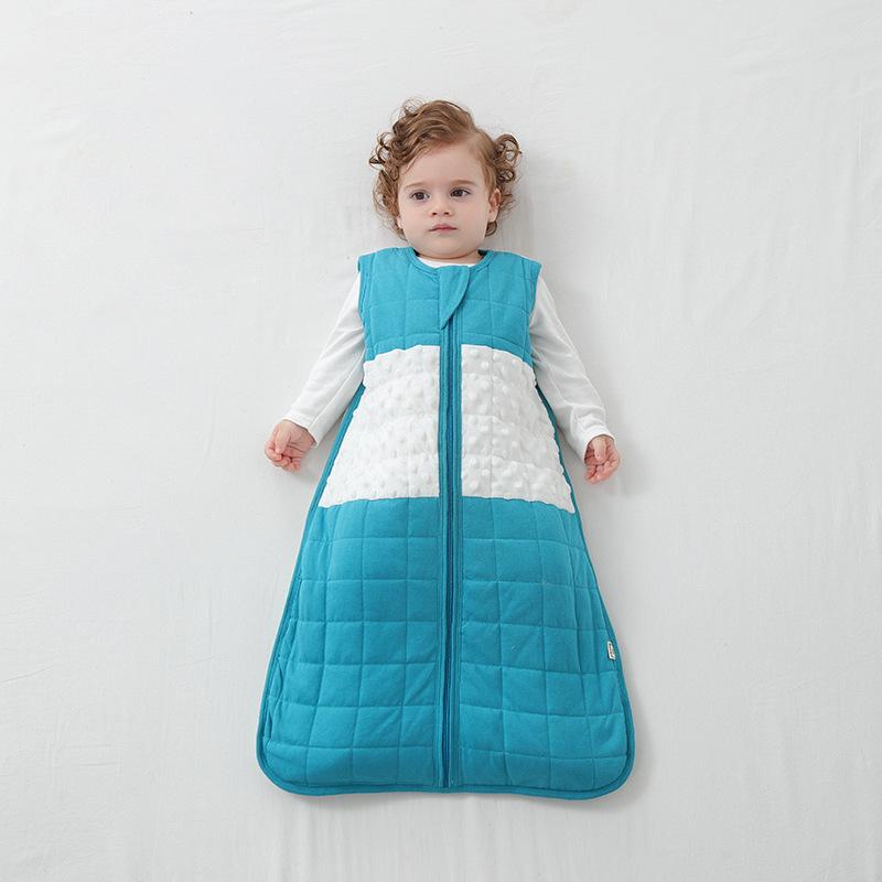 スリーパー ベビー 幼児 新生児用 ベスト型 ロンパース コットン 純綿 厚手 秋冬 防寒対策 寝冷え防止 寝返り防止 無地