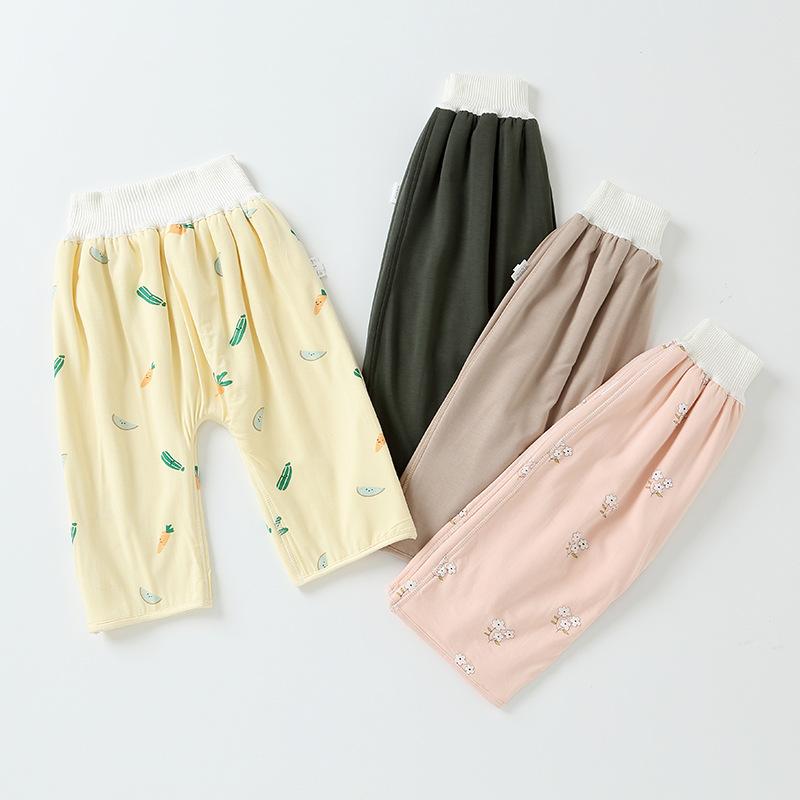 トレーニングパンツ ベビー キッズ 洗える 竹繊維 防水 漏れ防止 おねしょ対策 トイレトレーニング 吸湿速乾 接触冷感 ハイウエスト 腹巻付き 長ズボン