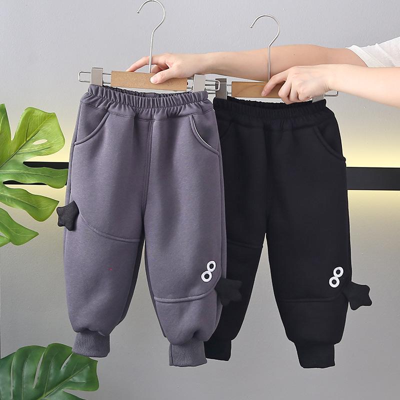 パンツ 男の子 ベビー キッズ 秋冬 裏起毛 コットン 綿 メガネ柄 カジュアル スポーツ 長ズボン ロング..